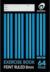 Olympic Exercise Book A4 64 pages Feint Ruled 8mm 20 per Pack