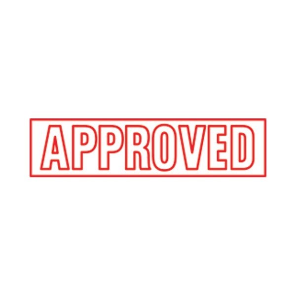 Shiny Stamp SEN0092 Pre Inked Approved Outline Red