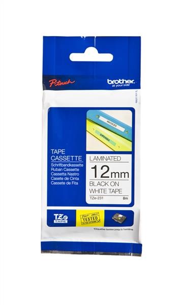 Brother TZe231 Labelling Tape 12mm Black on White