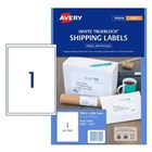 Avery Shipping Labels 1Up Trueblock White 25 Pack