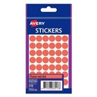 Avery Stickers Dot Fluoro Red 216 Pack