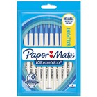 Paper Mate Kilometrico Capped Ballpoint Pen Blue 10 Pack
