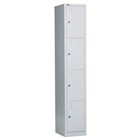 Rapid Go Locker 4 Door 1830x380x455mm Silver Grey