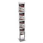 Deflecto Display Stand Portable Chrome and Acrylic 4 Tier A4