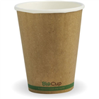 BioPak Wall Cup Single 8oz Kraft with Green Stripe 50 Pack 20 per Carton