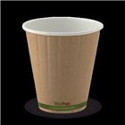 BioPak Wall Cup Double 12oz Kraft with Green Stripe 40 Pack 25 per Carton