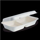Biopak BioCane Clamshell 2 Equal Compartment 28x16x7cm White