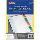 Avery Dividers Rainbow 1 to 12 Tab A4 Bright Assorted