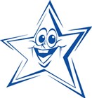 Shiny Stamp SHS02203 Merit Star Funny Face Blue