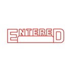 Shiny Stamp Pre Inked ENTERED Outline with Date Red