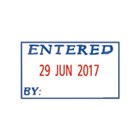Shiny Stamp S407 Self Inking Dater Entered Blue and Red
