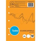 Tudor A5 Loose Leaf Refills Lined 6mm Ruled NonReinforced 40 Leaf 10 per Pack