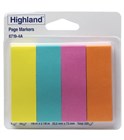 Highland Page Markers Assorted Colours 4 Pack