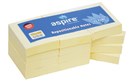 Aspire 6539 Stick On Notes 38x50mm Yellow 12 Pack