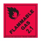 Flammable Gas 21 Gloss Permanent Self Adhesive Labels Red 100mm x 100mm Roll 500