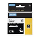 Dymo Rhino Black on White 12mm Tape