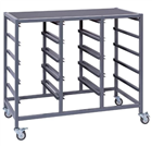 Visionchart Triple Tote Tray Trolley Frame Only  RedBlack