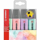 Stabilo Boss Highlighter Pastel Wallet Assorted 4 Pack