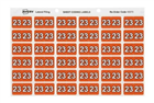 Avery Side Tab Year 23 Label 25x38mm Dark Orange 180 Pack