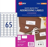Avery J8651 Inkjet Labels White Address 65UP White 25 Pack