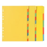 Marbig Dividers Manilla 10 Tab Erasable A4 Assorted Set