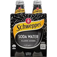 Schweppes Soda Water Glass Bottle 300mL 24 Carton