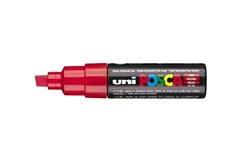 Uni Posca Marker Chisel Tip Point 8mm Red