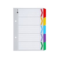Marbig Dividers Reinforced Board 5 Tab A5 Assorted Colour