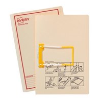 Avery Tubeclip File Foolscap Buff with Red Print 5 Pack