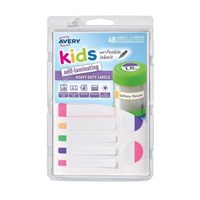 Avery Kids Self Laminating Labels Assorted Fluoro 4 Pack