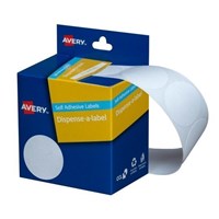 Avery Labels Self Adhesive Circle 32mm White 350 Pack