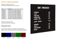 VisionChart Executive Insert Signs 750x600mm