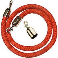 VisionChart Braided Barrier Rope Brass Snap Ends 15m Red