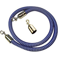 VisionChart Braided Barrier Rope Brass Snap Ends 15m Blue
