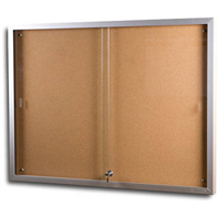 VisionChart Noticecase Sliding Door Cork Surface 1800x1200mm