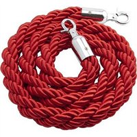 VisionChart Braided Barrier Rope Velour Ends 15m Dark Red