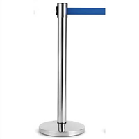 VisionChart Barrier Pole Retracta Q Chrome 935mm Blue