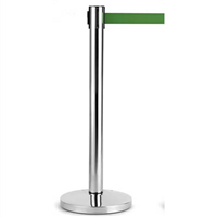 VisionChart Barrier Pole Retracta Q Chrome 935mm Green