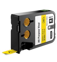 Dymo XTL All Purpose Label Vinyl Black on Yellow 19mm Each