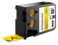 Dymo XTL All Purpose Label Vinyl Black on Yellow 24mm Each