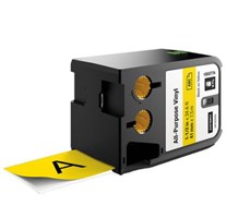 Dymo XTL All Purpose Label Vinyl Black on Yellow 41mm Each
