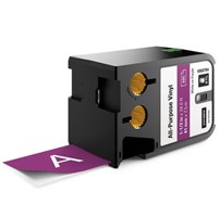 Dymo XTL All Purpose Label Vinyl White on Purple 41mm Each