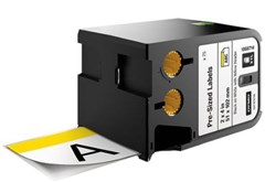Dymo XTL Label Black on White with Yellow Header 51 x 102mm Each