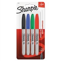 Sharpie Fine Point Permanent Marker Assorted 4 Pack