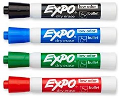 Expo Whiteboard Marker Bullet Tip Business Colors 4 Box