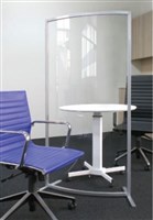 Protection Screen Clear 1600H800Wmm Curved Free Standing