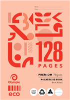 Olympic Eco Exercise Book A4 8mm 128 Page 10 per Pack