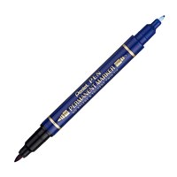 Pentel N75WC Blue TwinTip Permanent Marker Bullet Point Box 12