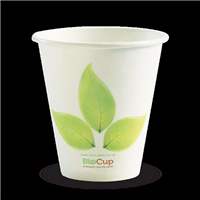 BioPak Single Wall Cup Leaf Design 8oz 90mm Pk50 20 per Carton