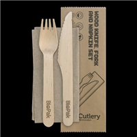 Biopak BioCutler Set Knife Fork Napkin 16cm 400 Carton